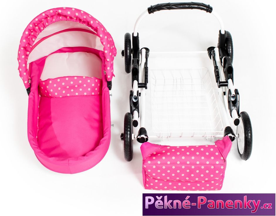 Jasmine Dětský kočárek pro panenky JASMINE Kids červený puntík - obrázek 12