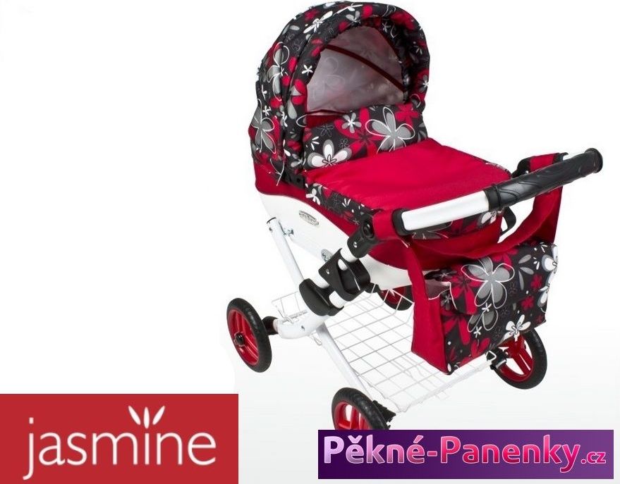 Jasmine Dětský kočárek pro panenky JASMINE Kids červeno-černý - obrázek 1