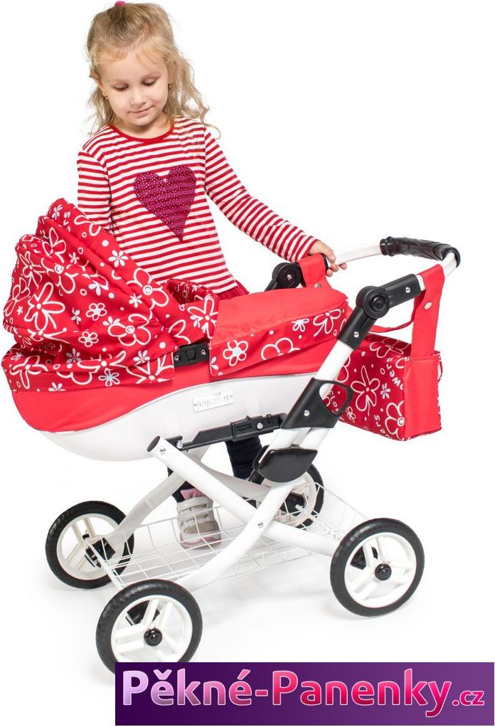 Jasmine Dětský kočárek pro panenky JASMINE Kids červeno-černý - obrázek 2