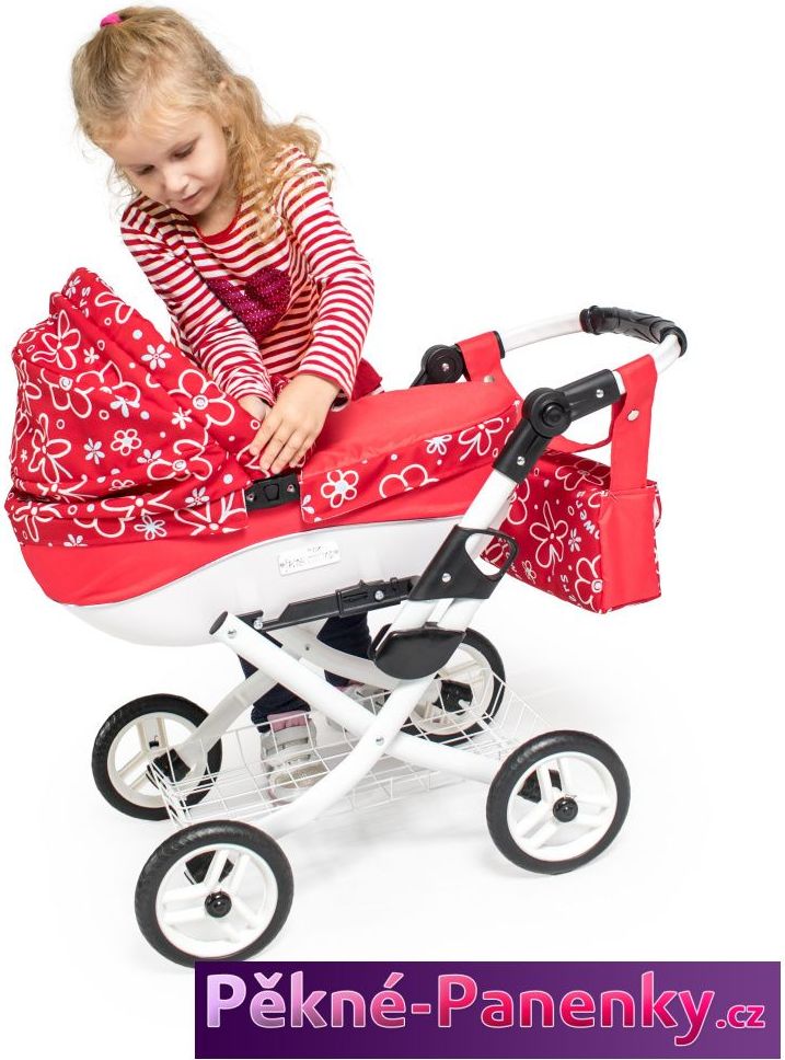 Jasmine Dětský kočárek pro panenky JASMINE Kids červeno-černý - obrázek 4