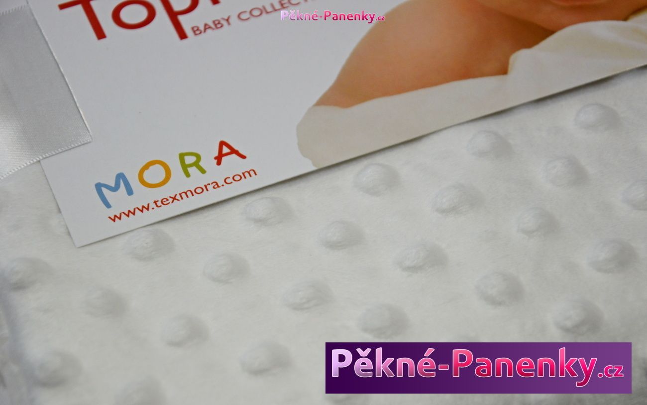 Dětská španělská deka do kočárku MORA® Topitos béžová 80x110cm - obrázek 3