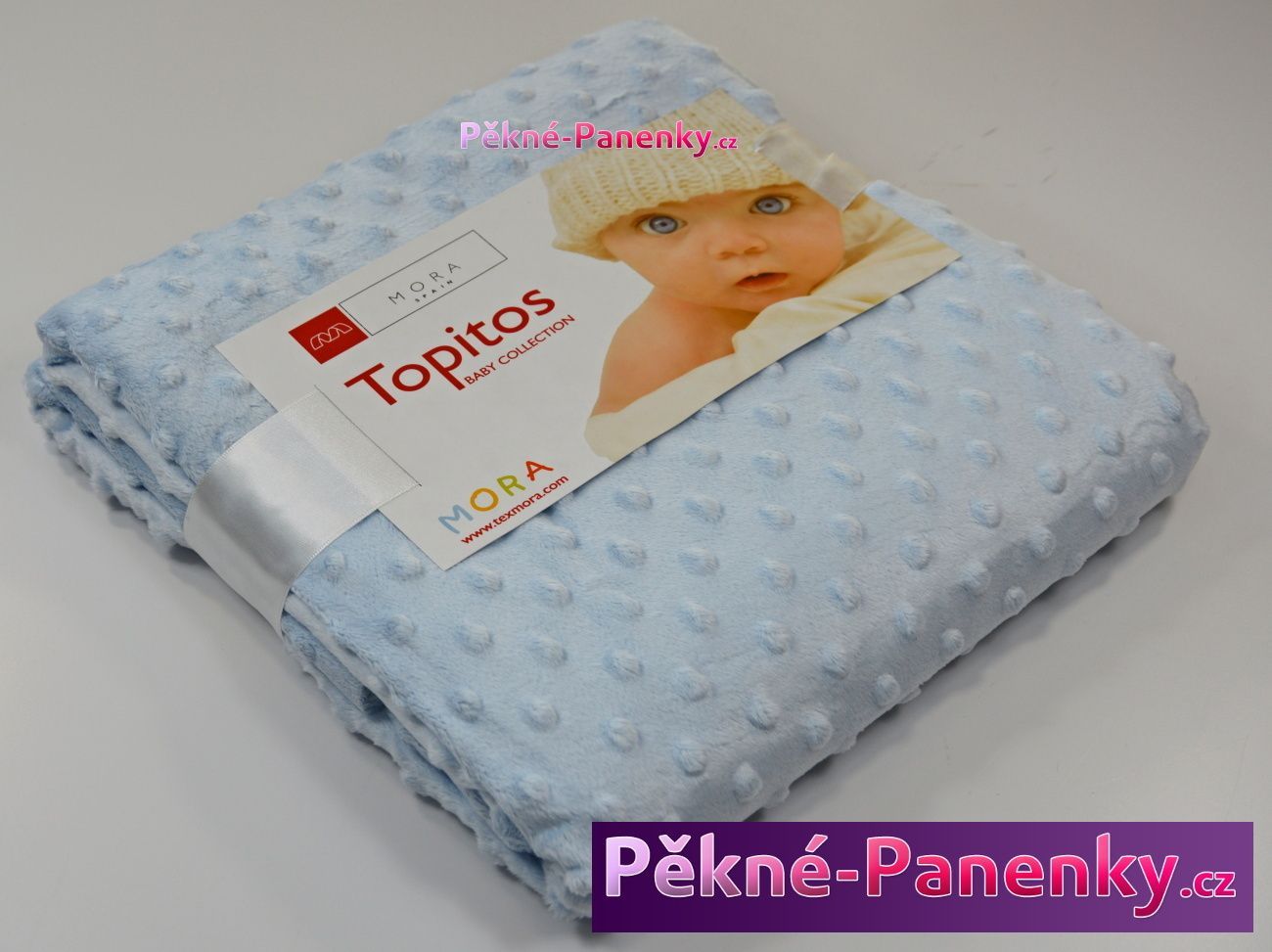 Dětská španělská deka do kočárku MORA® Topitos modrá 80x110cm - obrázek 6