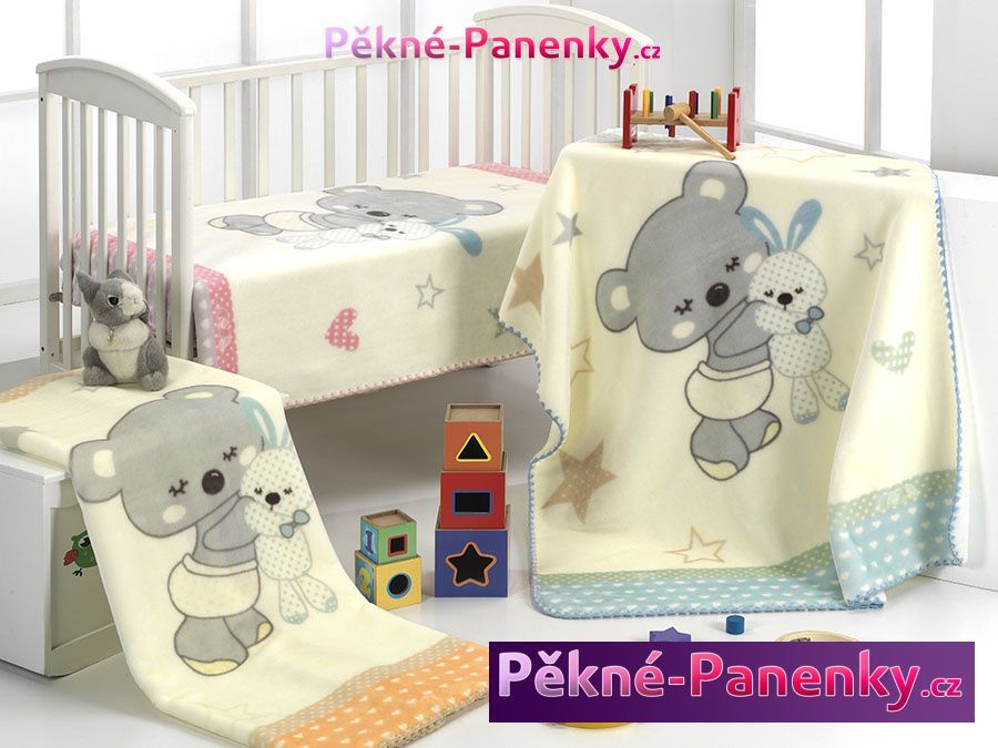 Dětská španělská zimní deka do kočárku MORA® KIDZ zvířátka růžová 110x140cm - obrázek 9