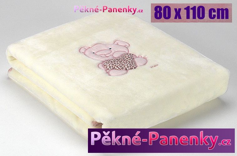 Dětská španělská deka do kočárku MORA® Petits růžová 80x110cm - obrázek 1