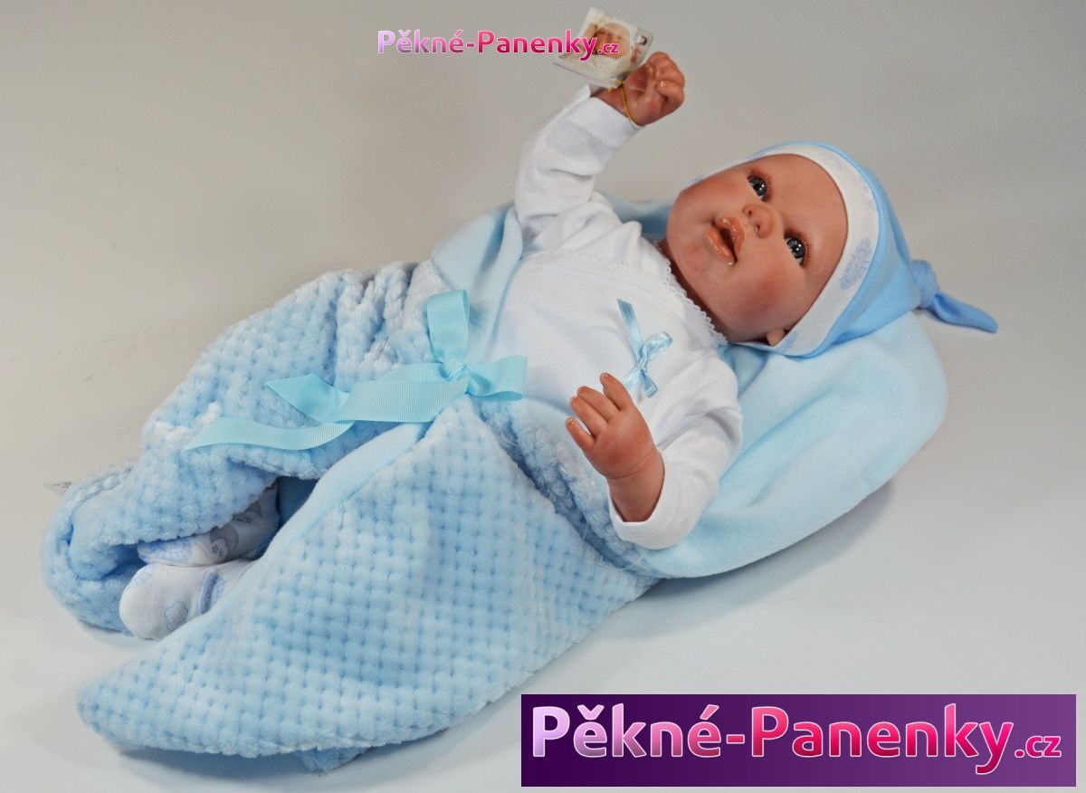 Reborn realistická panenka Arias® Mies modrá v kompletu 45 cm - obrázek 2
