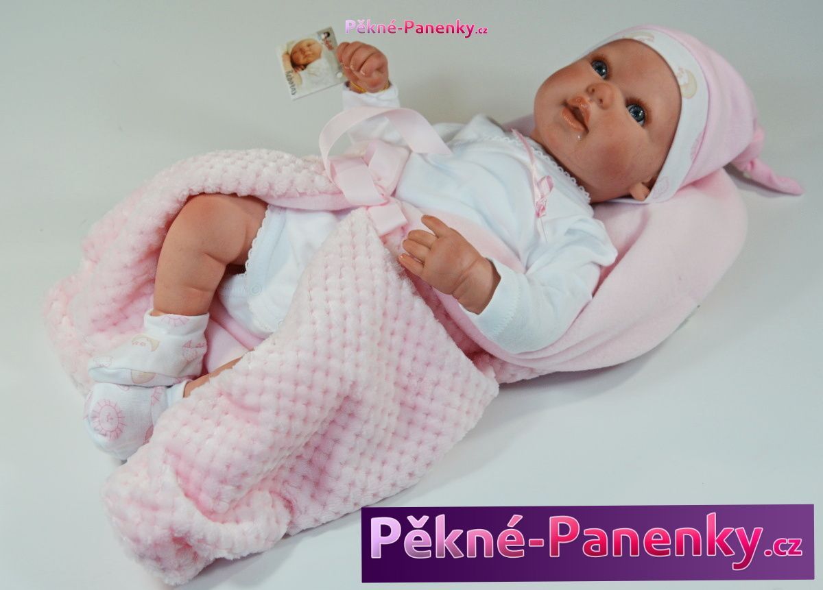 Reborn realistická panenka Arias® Mies růžová v kompletu 45 cm - obrázek 2