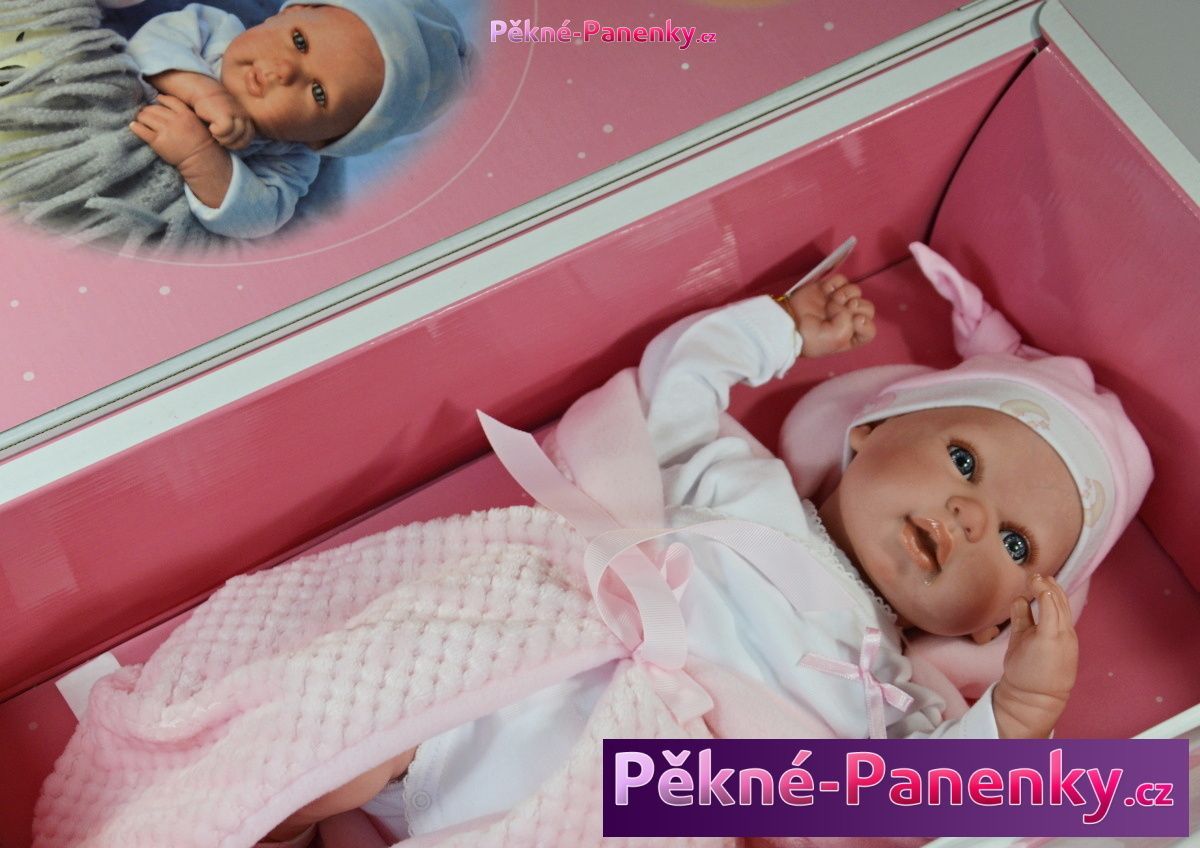 Reborn realistická panenka Arias® Mies růžová v kompletu 45 cm - obrázek 6