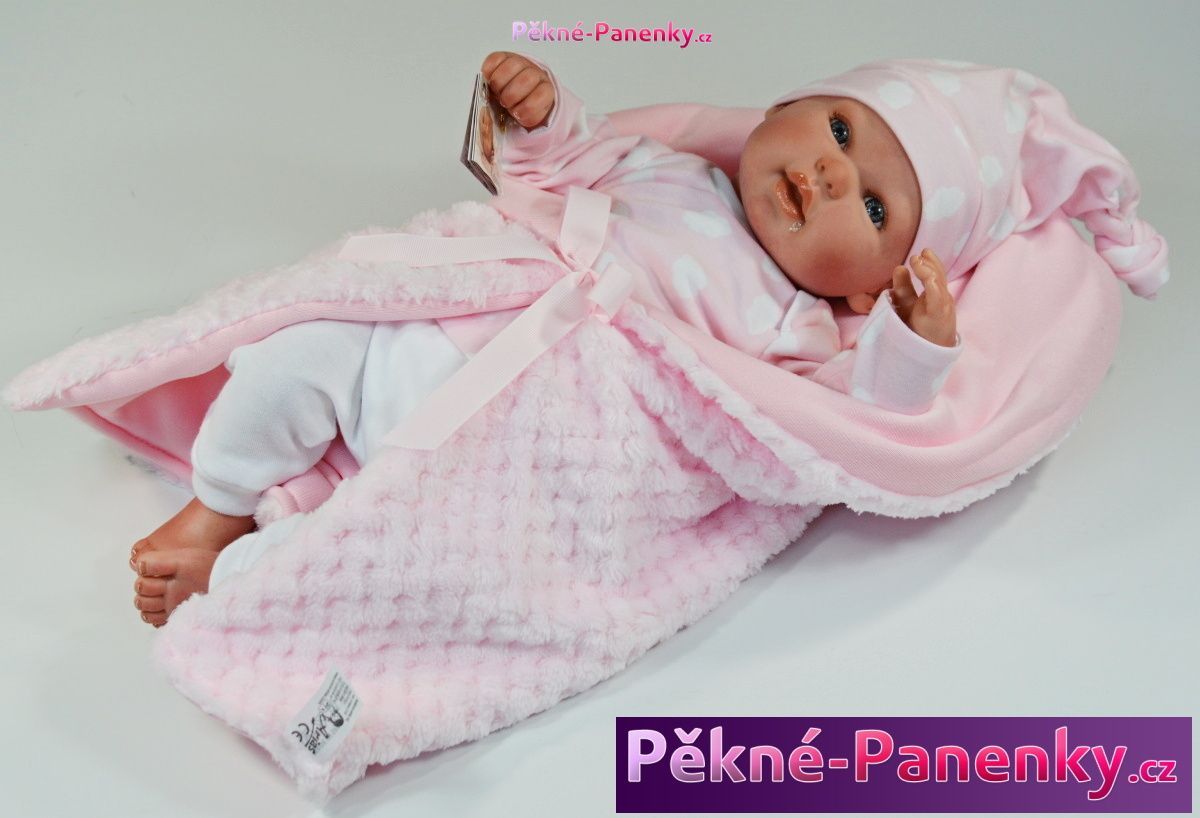 Reborn realistická panenka Arias® Mies růžová 45 cm - obrázek 2