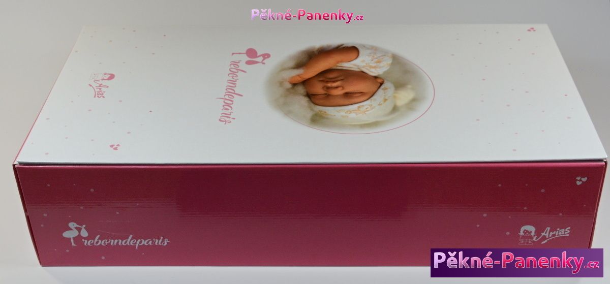 Reborn realistická panenka Arias® Mies růžová s kabátkem 45 cm - obrázek 7