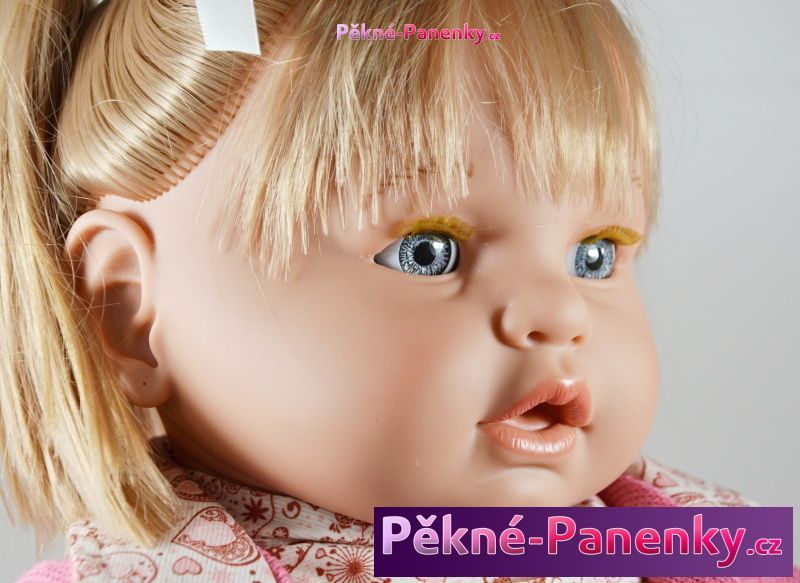 Velká, mrkací a plačící panenka Berbesa® Dulzona se srdíčky 62 cm - obrázek 4