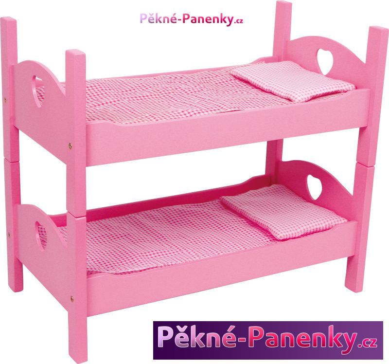 Legler Nábytek (patrová postel) pro panenky růžová - obrázek 1