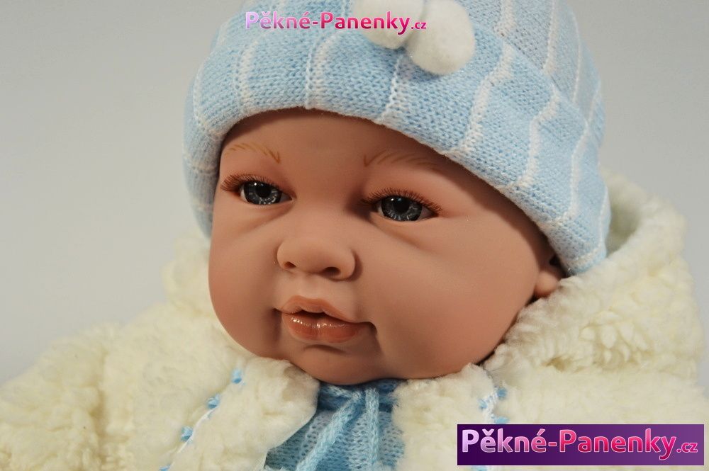 Mluvící velká realistická panenka Berbesa® Sauro s kabátkem 50 cm - obrázek 1