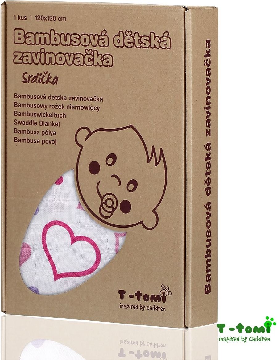 T-tomi Bambusová zavinovačka, srdíčka - obrázek 1