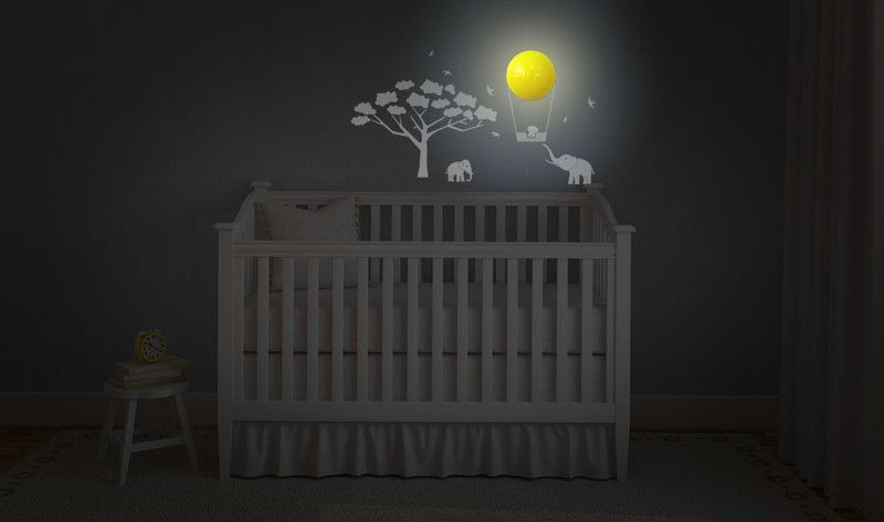 BabyZoo  Dětské světlo se samolepkou na zeď - Slon bílý - obrázek 3