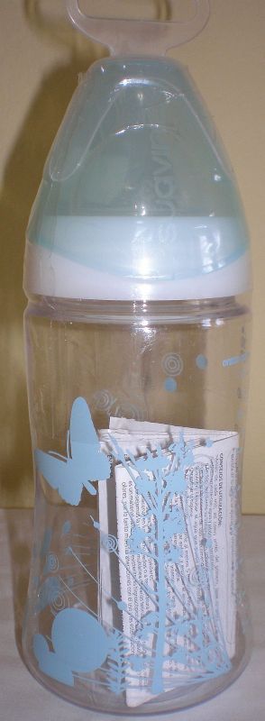 Suavinex  Kojenecká láhev SUAVINEX 260 ml silikon 0% BPA modrá motýlci - obrázek 1