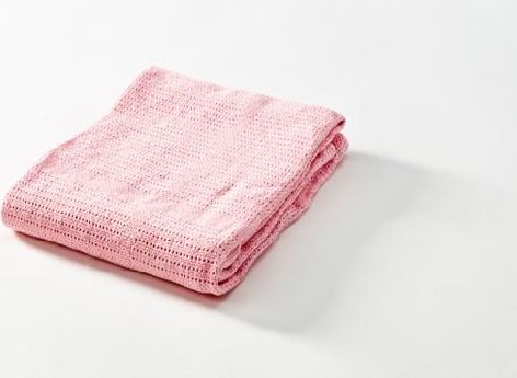 BabyDan bavlněná háčkovaná deka  růžová - obrázek 1