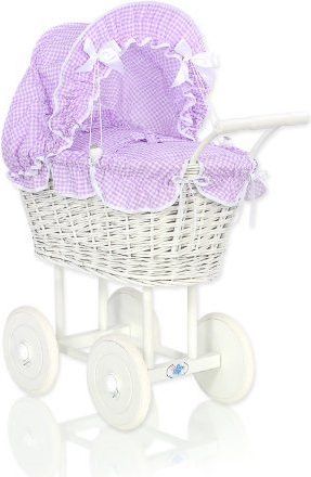 MY SWEET BABY Proutěný kočárek pro panenku bílý - více barev 71699-289 - obrázek 1