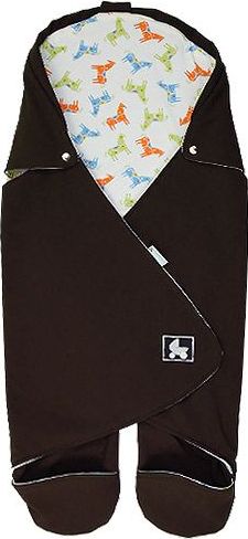 Babyrenka  Babyrenka zavinovačka do autosedačky Basic Softshell  hnědá Bio koníci - obrázek 1