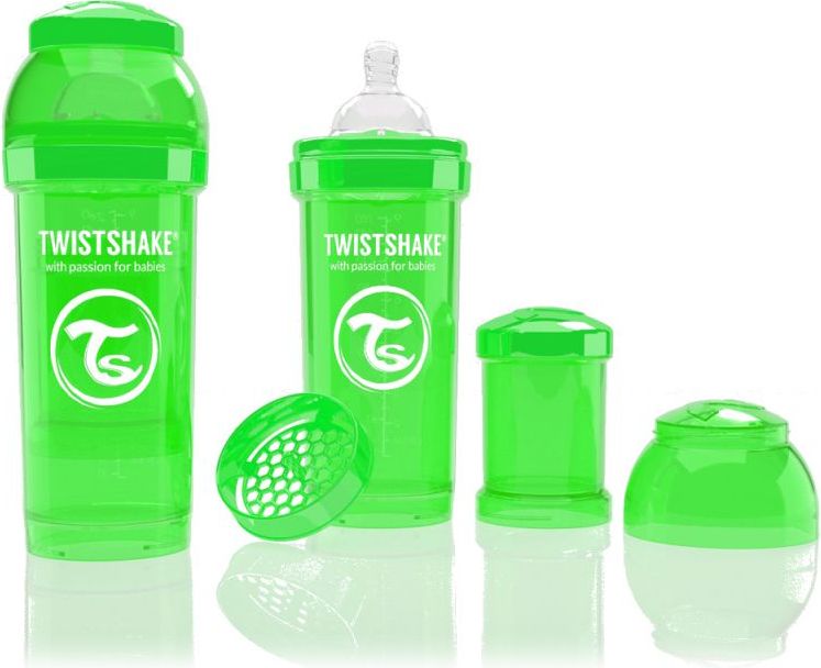 Twistshake antikoliková láhev 260ml  - 5 barev GREEN - obrázek 4