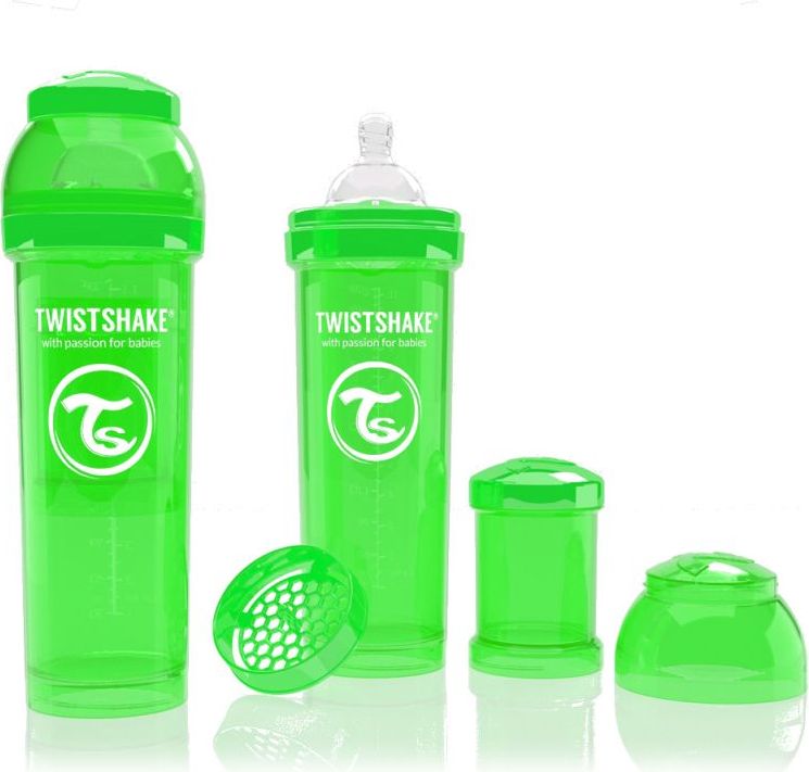 Twistshake antikoliková láhev 330ml- 6 barev GREEN - obrázek 4