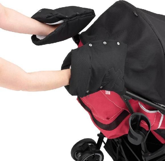 Kiddy rukávník s fleecem na rukojeť kočárku 1 pár Racing Black - obrázek 1