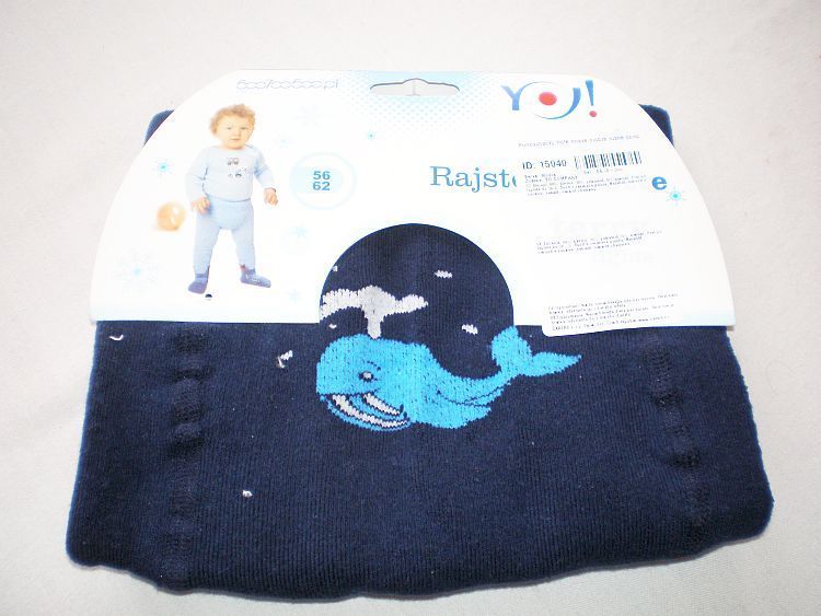 YO Company Punčocháčky froté tmavě modré  různé obrázky vel.56/0-3měs./ - obrázek 1
