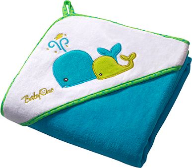 Luxusní osuška Baby Ono - VELUR s kapucí 76 x 76cm TYRKYS - obrázek 1