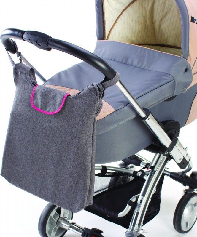 Diago Taška ke kočárku DELUXE - šedá růžová - obrázek 1