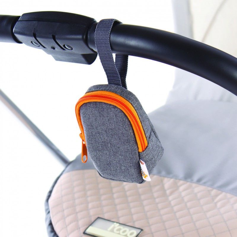 Diago Obal na dudlík DELUXE šedá oranžová - obrázek 1