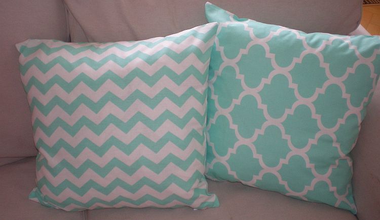MeeMee Polštářek 40 x 40cm -  Zig zag mint - obrázek 1