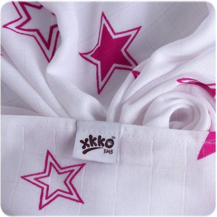 Kikko Bambusové pleny XKKO®BMB Magenta Stars MIX 70x70cm - 3ks - obrázek 3
