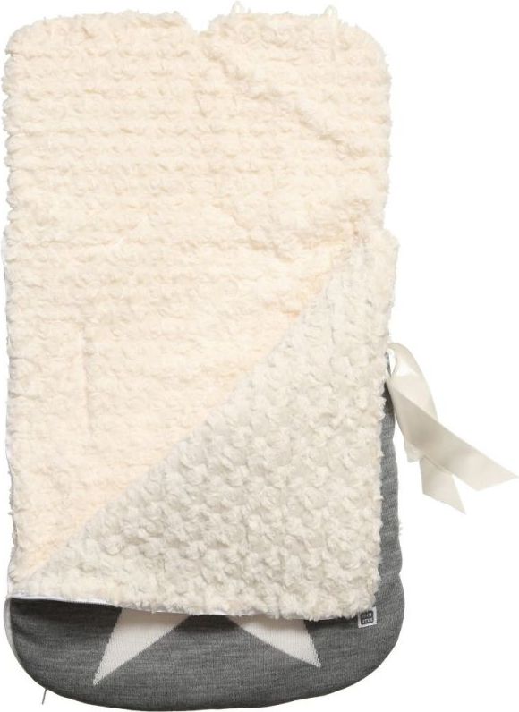MINUTUS Šedý pletený fusak s umělou kožešinou - 80 cm - obrázek 6