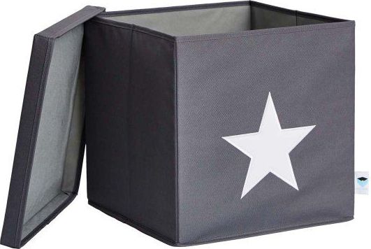 STORE IT Úložný box s víkem  šedá s bílou hvězdou - obrázek 1