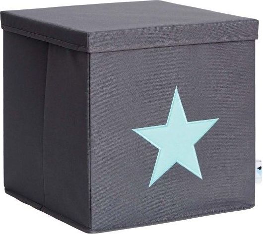 STORE IT Úložný box s víkem  šedá s mint hvězdou - obrázek 2