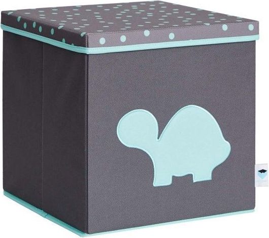 STORE IT Úložný box s víkem  šedá s mint želvou - obrázek 1