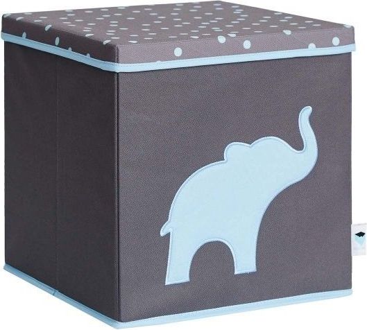 STORE IT Úložný box s víkem  šedá s modrým slonem - obrázek 1