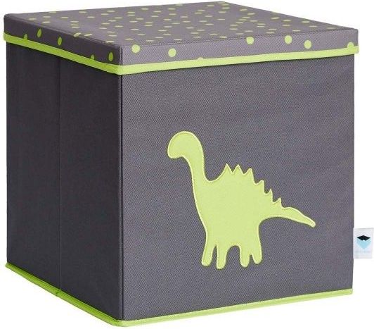 STORE IT Úložný box s víkem  šedá se zeleným dinosaurem - obrázek 1