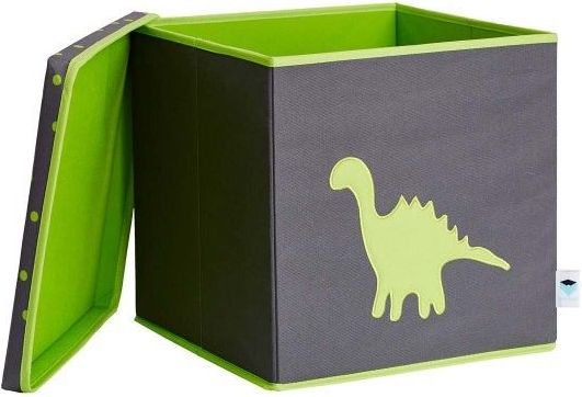 STORE IT Úložný box s víkem  šedá se zeleným dinosaurem - obrázek 2