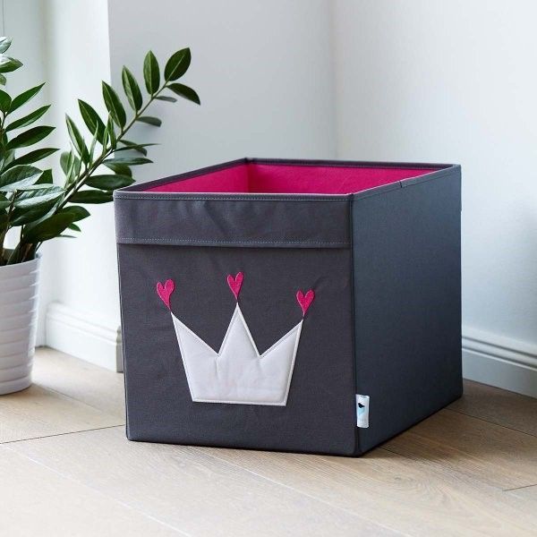 STORE IT Úložný box velký  šedá s bílou korunkou - obrázek 2