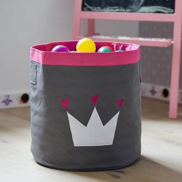 STORE IT Úložný koš velký  šedá s bílou korunkou - obrázek 2