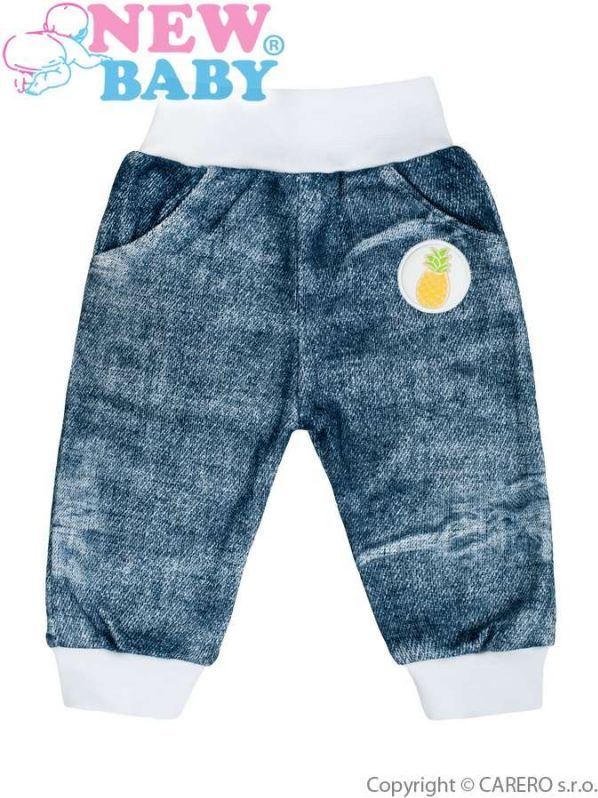 NEW BABY Kojenecké tepláčky New Baby Dark Jeansbaby bílé  vel.68 / 4-6měs. - obrázek 1