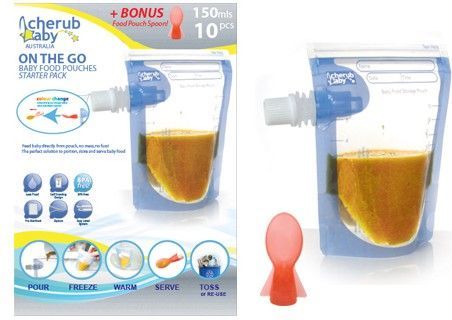 Cherub Baby Obaly na dětské přesnídávky 10 ks + lžička zdarma - obrázek 1