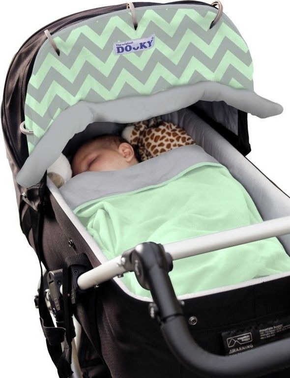 Dooky clona Reversible Mint/Grey Chevron - obrázek 4