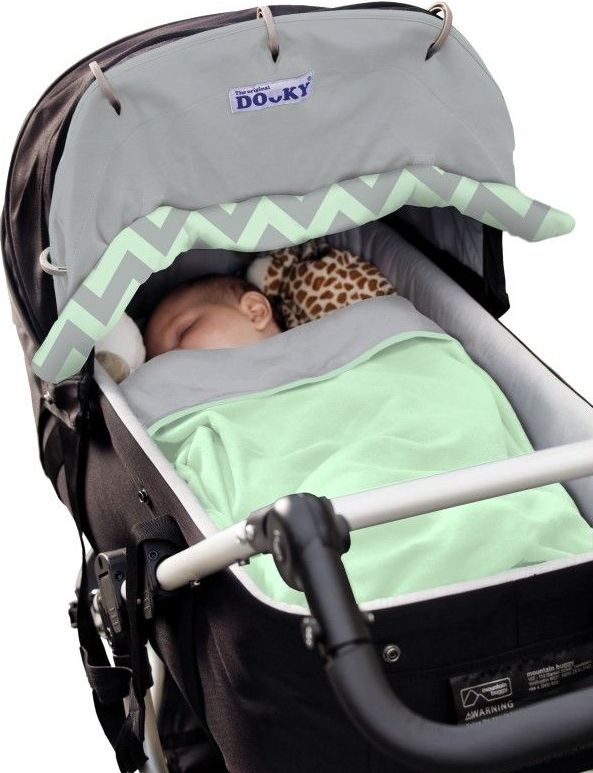 Dooky clona Reversible Mint/Grey Chevron - obrázek 5