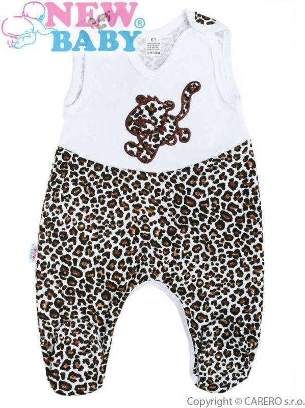 Kojenecké dupačky celorozepínací New Baby Leopardík hnědé - obrázek 1