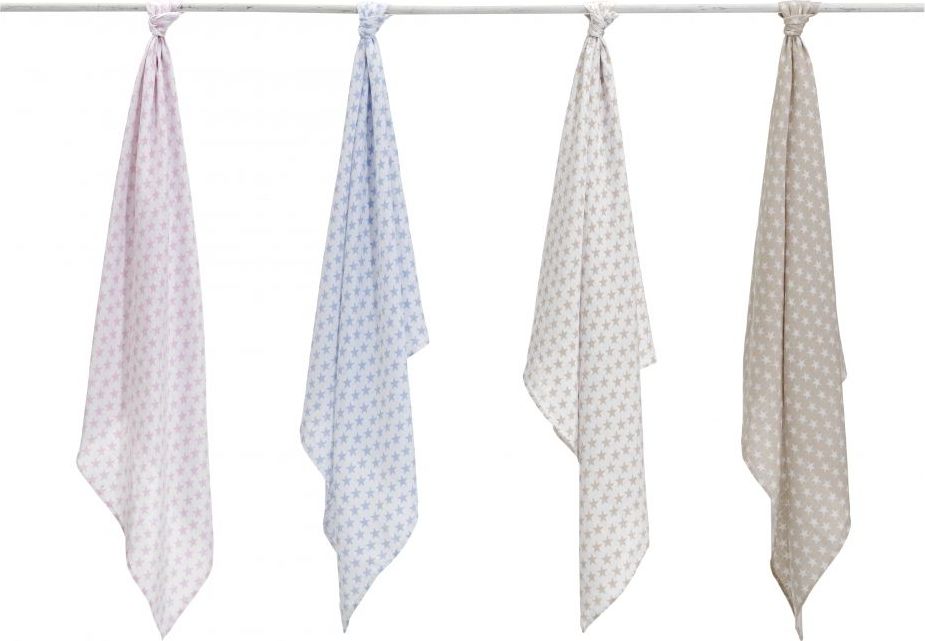 INTERBABY PLENKA hvězda 120x120cm - bílá/růžová - obrázek 2