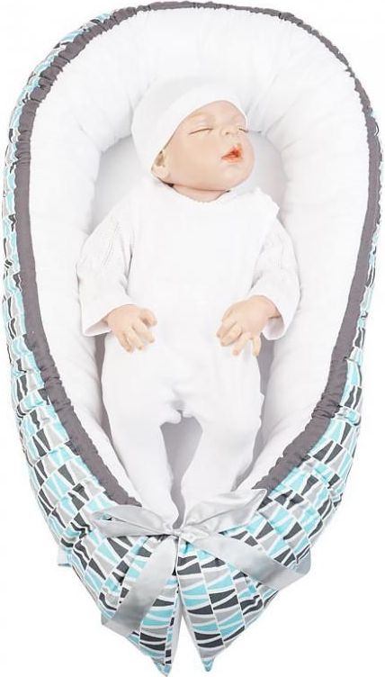 Hnízdo pro miminko LittleUp - více vzorů Happy Bubbles Blue - obrázek 1