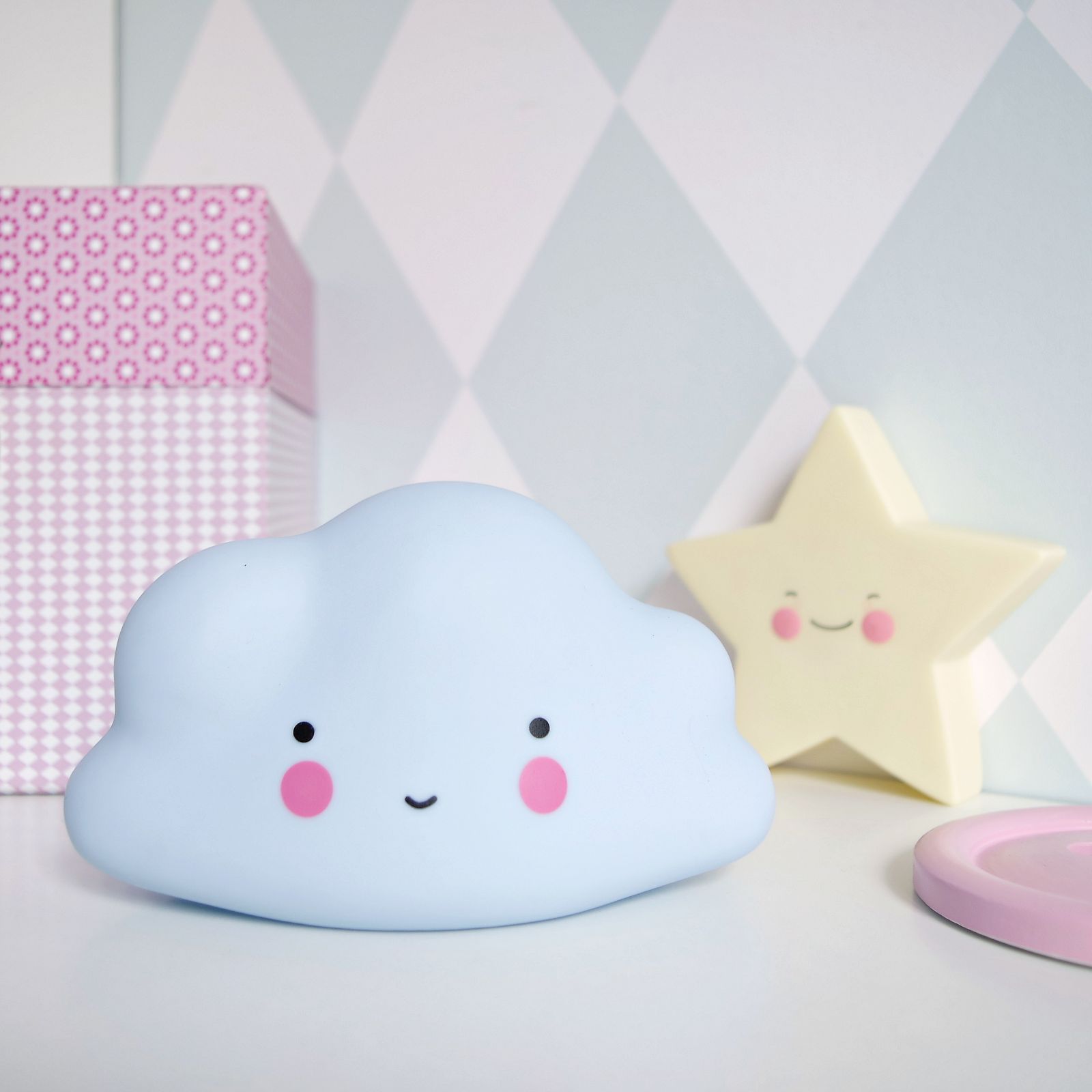 Dětská LED lampička Mráček modrý - obrázek 1
