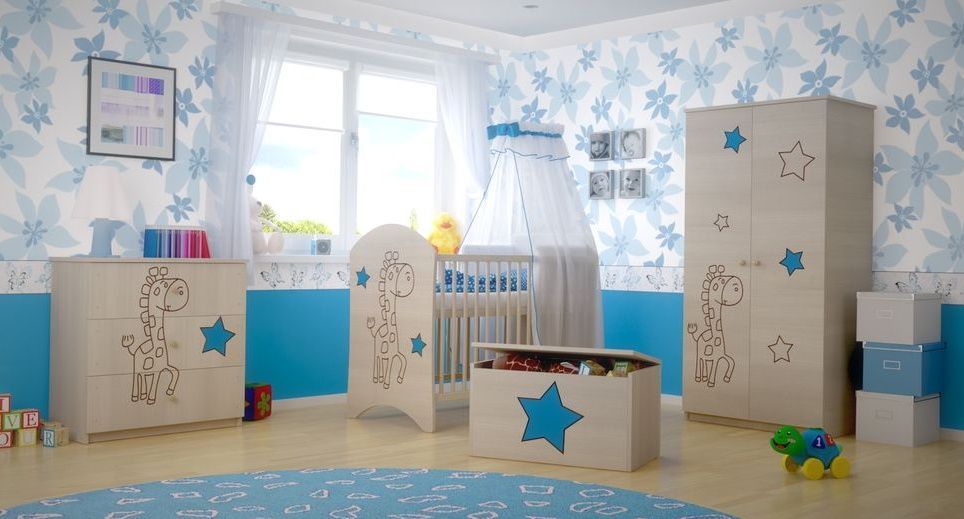 Box na hračky, truhla s modrou hvězdičkou ke kolekci Žirafka - obrázek 3