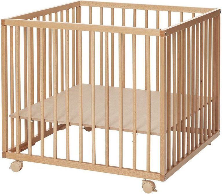 Baby Dan dřevěná ohrádka Comfort Medium natur, 79x79x73 cm - obrázek 1